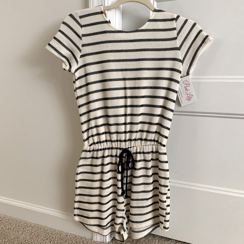 NWT Pink Lily All For Your Love Striped Romper